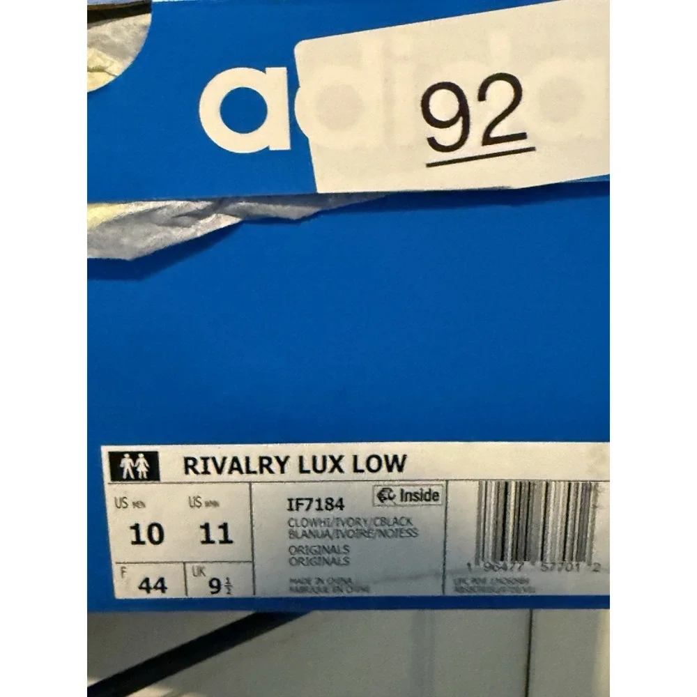 Adidas Adult Rivalry Lux Low Top Basketball Sneaker White Mens 10 Womens‎ 11 New